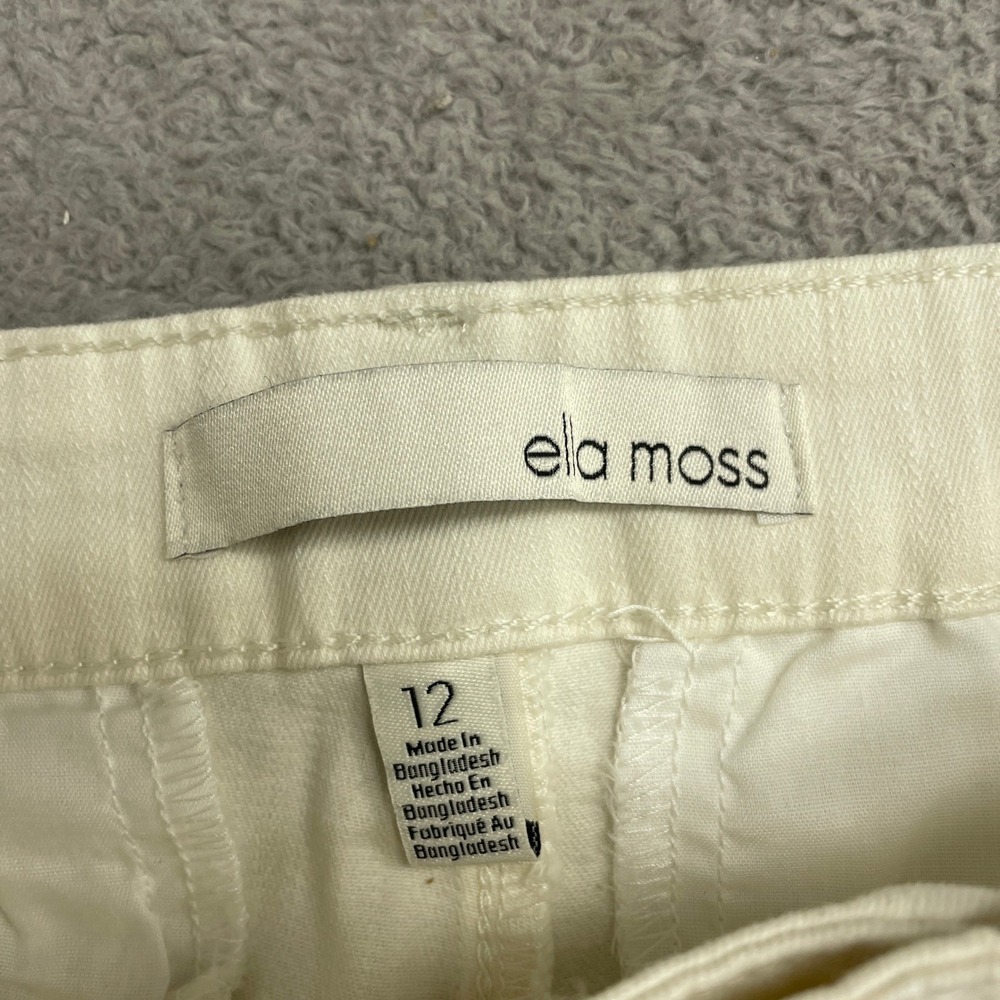 NEW Ella Moss Women's Size 12 Wide Leg Crop Pants Cream Cotton Blend - Picture 5 of 12